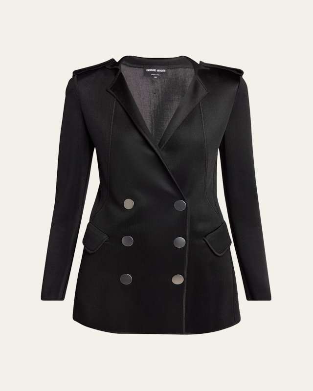 Double-Breasted Viscose Jersey Blazer